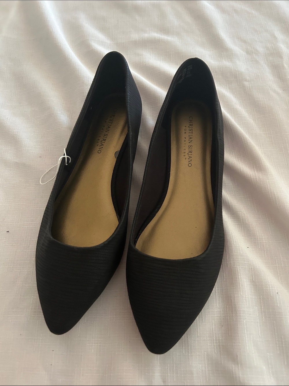Christian Siriano Black Pointed Toe Ballet Flats